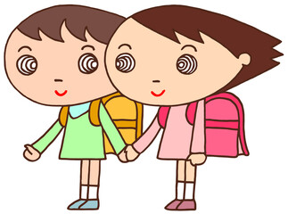 小学生キャラクター - 女児・友達・親友・仲良し・級友