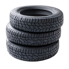 Obraz premium tack of Car Tires Isolated on Transparent Background - PNG