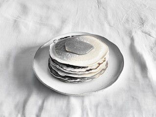 Pancakes on White Plate