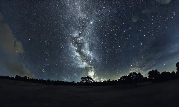 A stunning night sky filled with stars and the Milky Way over a tranquil landscape.