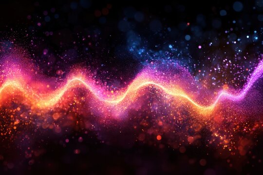 Abstract Wave of Colorful Light, vibrant energy, dynamic movement, cosmic visuals