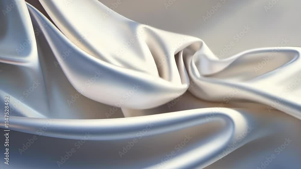 Aufkleber smooth white fabric draping elegantly in soft folds, creating a serene and luxurious visual experien