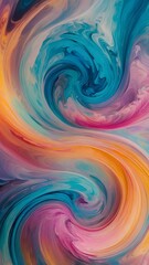 Fototapeta premium Vertical vortex Swirls in Multicolored Vibrant Abstract Art – Digital Background for Wallpaper or Screensaver