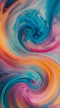 Vertical vortex Swirls in Multicolored Vibrant Abstract Art &ndash; Digital Background for Wallpaper or Screensaver