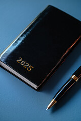 elegant blue planner with minimalistic design 2025