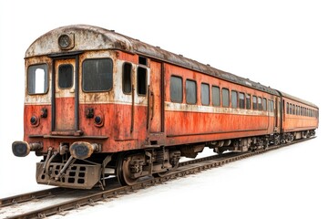 Obraz premium Old Rusty Train on Tracks