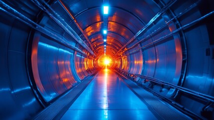 Naklejka premium Laser-driven fusion technology representing the future of clean energy, offering a sustainable and efficient solution for global energy needs with cutting-edge advancements in science and technology.