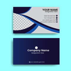  Simple Creative  Corporate Business Card design template, Clean Business card design, navy blue and Gradient color, natural Shape, Business Card 