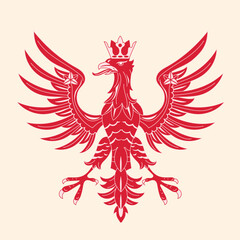 Creation of a Poland eagle with a beautiful flat design