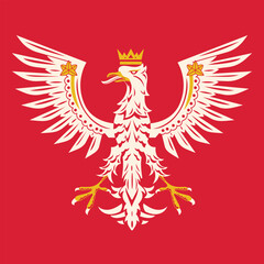 Creation of a Poland eagle with a beautiful flat design