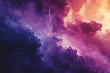 Obraz premium Cosmic Cloudscape Background: Purple, Orange, and Pink Nebula
