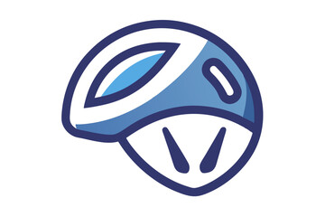 Stylish Cyclist Helmet Icon on White for Safety Awareness
