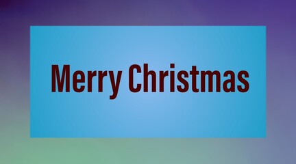 Merry christmas greetings on blue color with colorful background