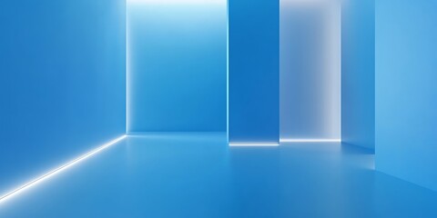 Obraz premium Abstract Blue Room Minimalist Modern Design