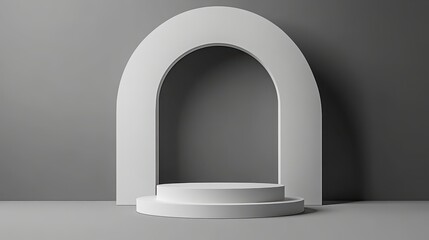 Minimalist White Archway with Two Tiered Platform