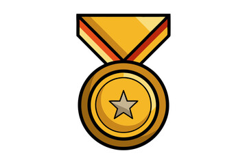 Gold Medal Icon on White Background A Mark of Excellence in Sports