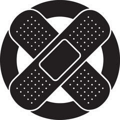 Bandage icon and logo silhouette of medical equipment and vector illustration design
