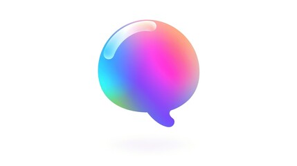 The Vivid Speech Bubble Colorful Icon on White Background: A Cheerful and Eye-Catching Visual Element.