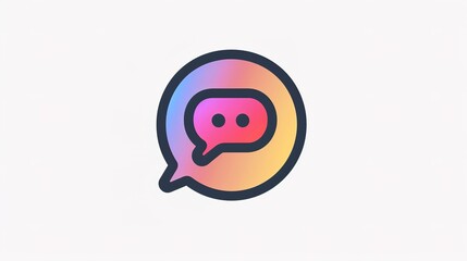 Naklejka premium &nbsp;The Vivid Speech Bubble Colorful Icon on White Background: A Cheerful and Eye-Catching Visual Element.
