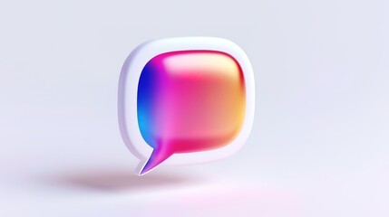  The Vivid Speech Bubble Colorful Icon on White Background: A Cheerful and Eye-Catching Visual Element.