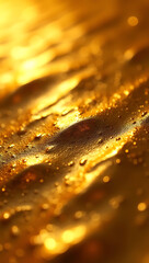 High-resolution macro shot of shimmering gold foil texture with intricate creases and highlights for an opulent and stylish HD phone wallpaper
