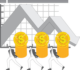 Economic collapse, financial crises, business failures and losses, inflationary currency devaluation, reduced revenues or profits, businessmen moving on with progressively more broken gold coins