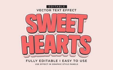 3d editable sweet text effect style typography