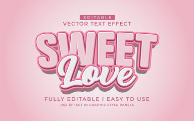 3d editable sweet text effect style typography