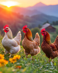 Fototapeta premium Creative Chicken Concepts, From Vibrant Farm Scenes and Food Styling