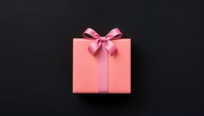 Obraz premium Elegant Gift Box and Flower on Dark Background