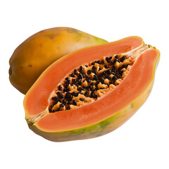 Freshly sliced papaya showing its seeds.