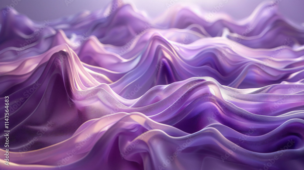 Aufkleber soft purple fabric waves ripple gently, creating a calming and fluid texture. the delicate folds cat