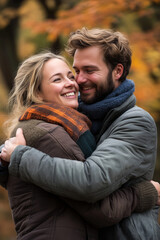 Fototapeta premium A man and woman sharing an intimate moment