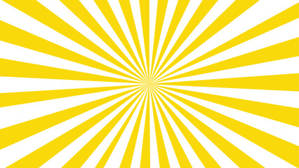 Abstract background with rays retro starburst. Funky ray elements, circle motifs, reminiscent of circus themes. Yellow and white twisted swirl. Spiral radial striped backdrop design.
