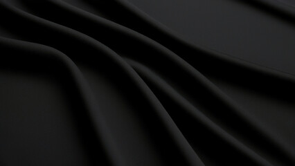 Fototapeta premium Luxurious Black Satin Fabric Texture for Elegant Backgrounds and Design Elements