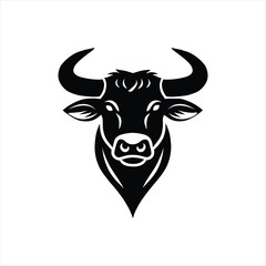 Minimalist Bull Head Logo Design - Bold and Iconic Symbol