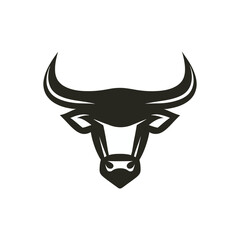 Minimalist Bull Head Logo Design - Bold and Iconic Symbol