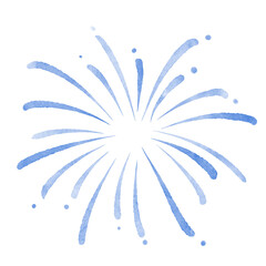 Watercolor painting fireworks for new year celebration