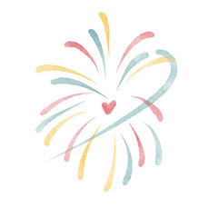 Fototapeta premium Watercolor painting fireworks for new year celebration