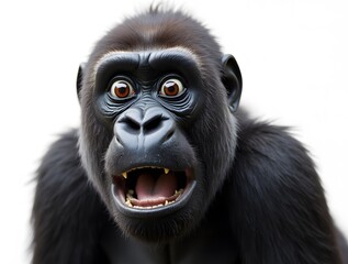 Obraz premium Surprised Gorilla Close-Up: A Hilarious Wildlife Portrait