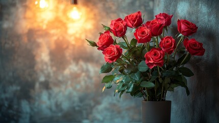 Fototapeta premium The Valentine red rose background