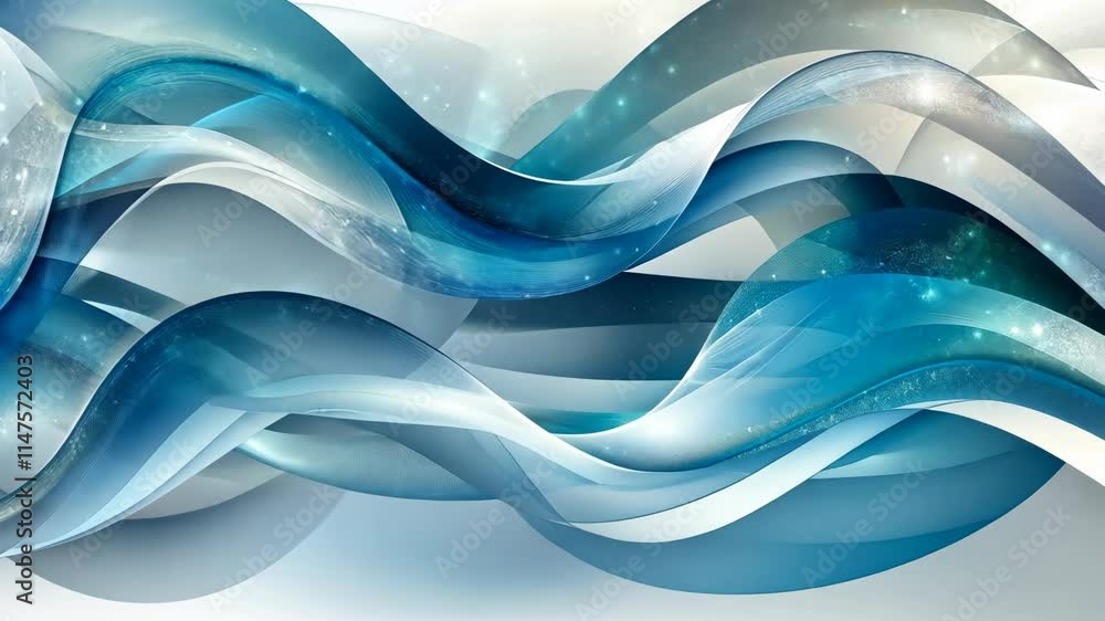 Aufkleber waves of blue swirling across a soft background create a captivating abstract design filled with flu