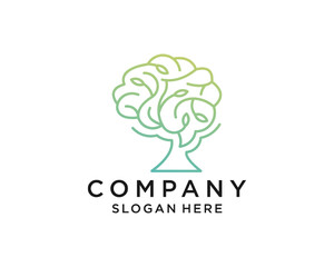 Technology brain tree logo