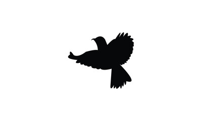 Flying Roller Bird Silhouette Design  And Vector Illustration. 
