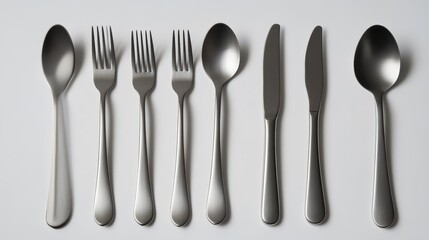 Elegant Polished Cutlery Arrangement for Dining Experience