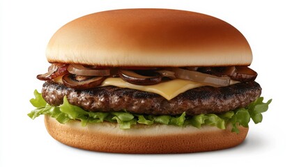 Gourmet Burger with Thick Beef Patty and Toppings