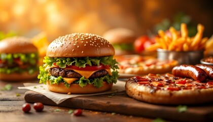 restaurant, gourmet, hamburgers, artisanal, pizzas, grilled, chicken, sausages, vibrant, backdrop, orange, brown, food, menu, delicious, savory, culinary, dining, cuisine, tasty, elegant, graphic