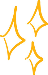 Sparkle doodle. Comic clipart.