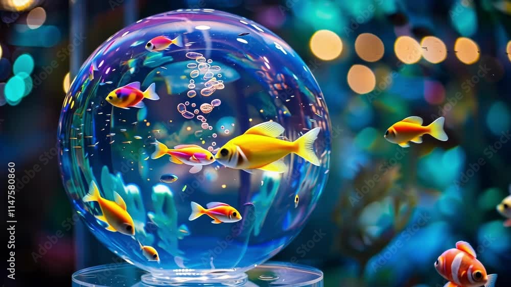 Poster the subatomic particle aquarium is a unique blend of science and imagination bridging the gap betwee
