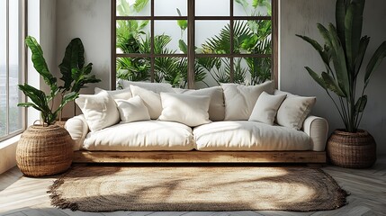 Bohemian style living room interior design